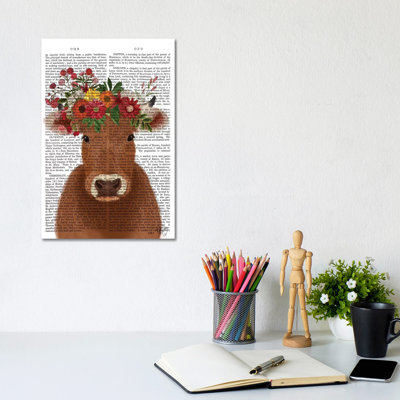 «Cow Bohemian 1» par Fab Funky, impression sur toile tendue