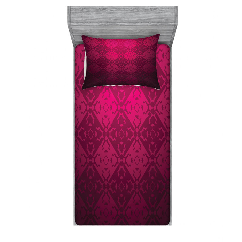 Microfiber Geometric Sheet Set, Twin Sheet Set with 1 Pillowcase, Geometric