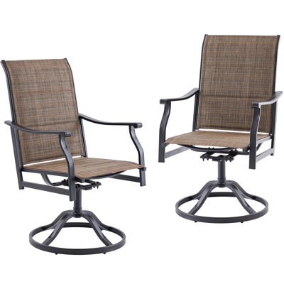 Outdoor Padded PVC-coated polyester Swivel Dining Armchair