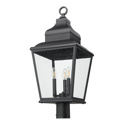 Raphael 28 inch Sand Black 3 Light Outdoor Post Mount Fixture