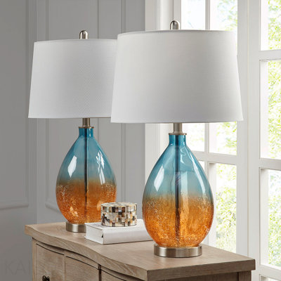 Lampe de table en verre, ensemble de 2