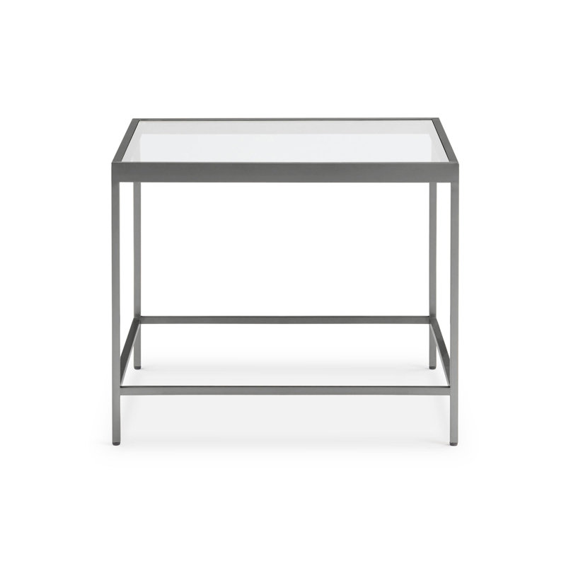 Vienna Side Table - Glass  Top, Pewter