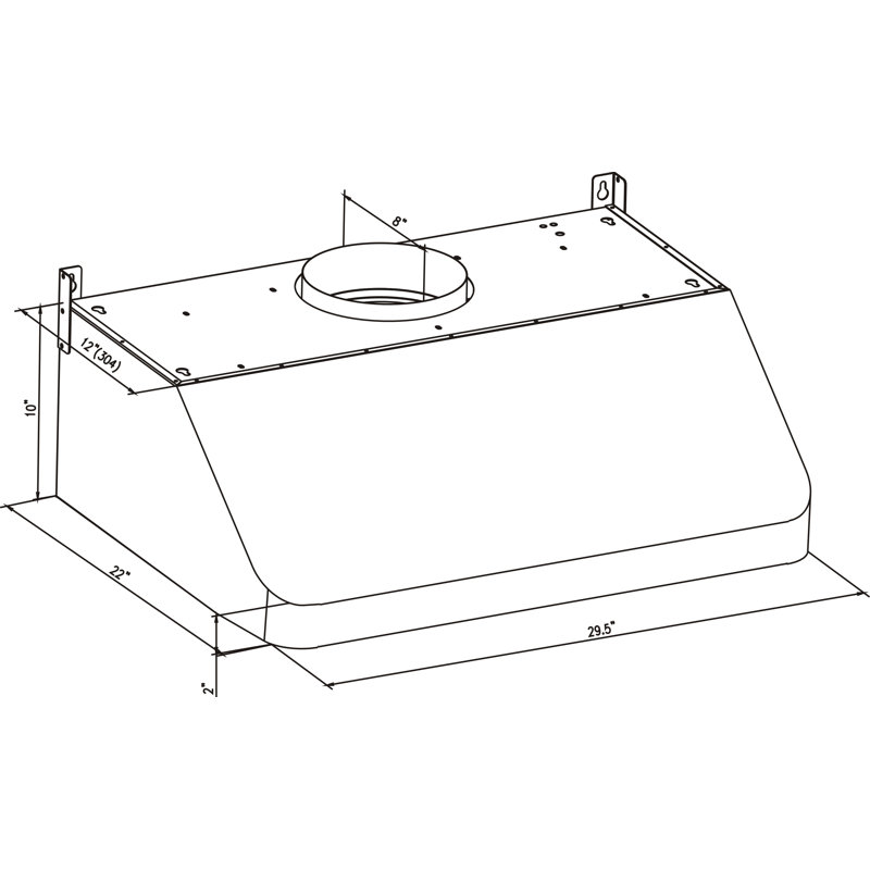 30" Stainless Steel Under Cabinet Range Hood with Push Button Control