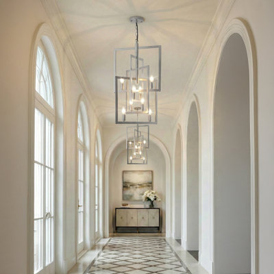 8 - Light Dimmable Modern Farmhouse Geometric Chandelier（Set Of 2）