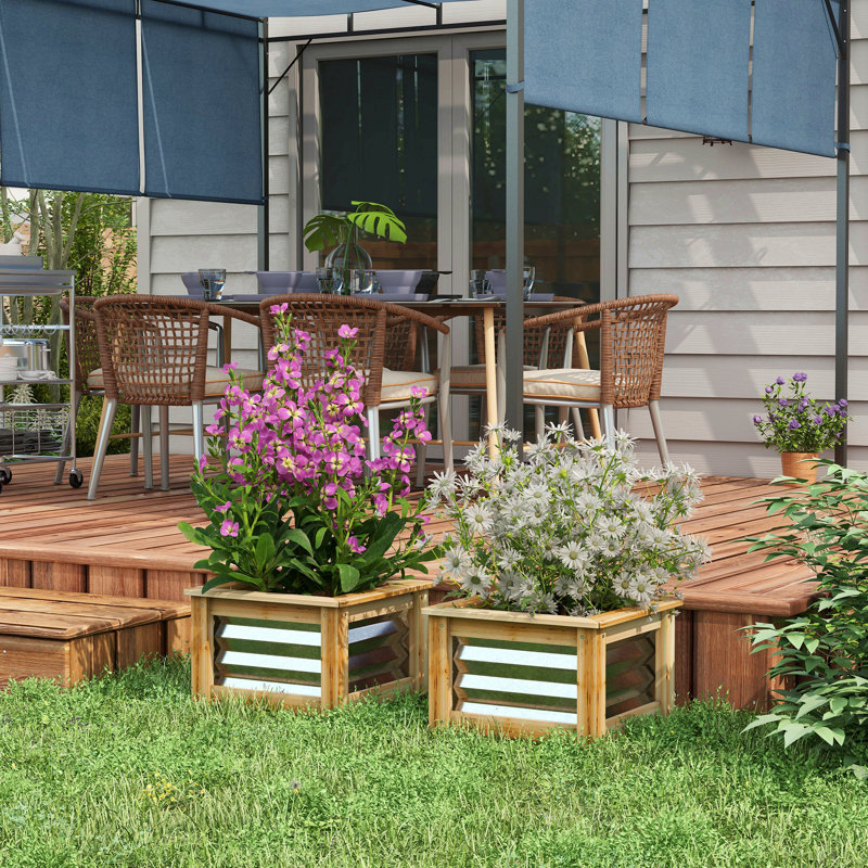 Ensemble de 2 jardinières surélevées Outsunny