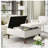 36 In. W White/double Open Door fabric Square Coffee Table Storage Ottoman