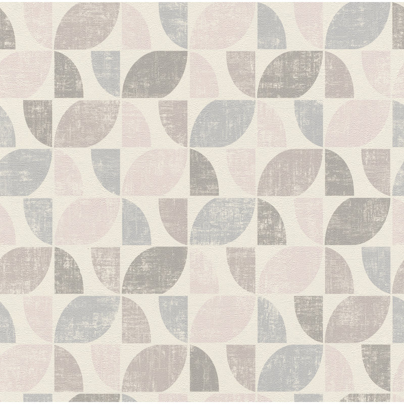 Rouleau de papier peint géométrique L 33 pi x l 20,5 po Kennelly, Rose