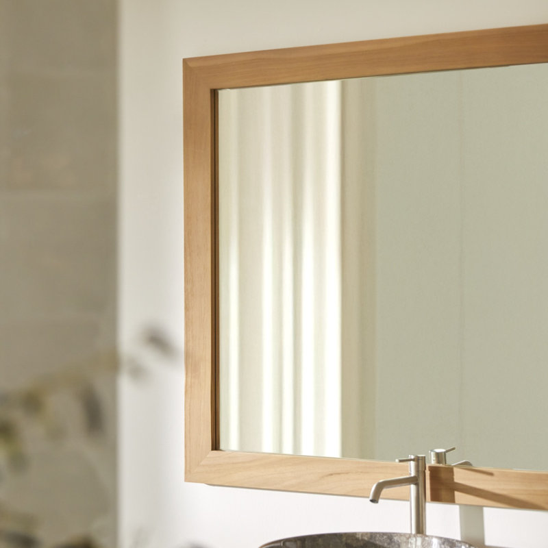 Tona Wood Wall Mirror, 90 cm H x 120 cm W x 3 cm D