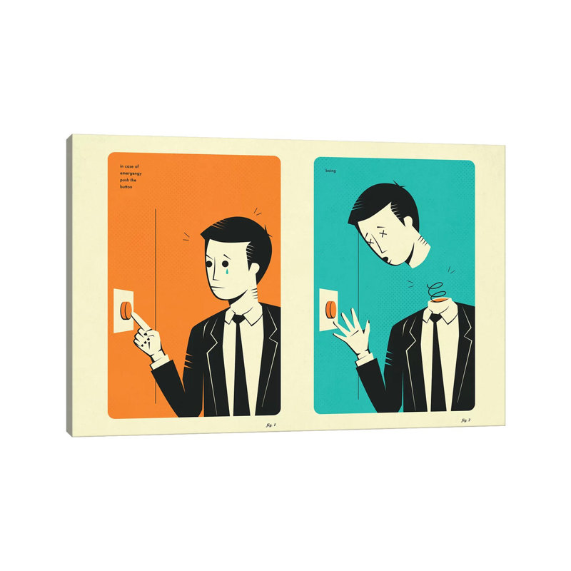 In Case Of Emergency I Jazzberry by Jazzberry Blue - Wrapped Canvas Print, 20.32 cm H x 30.48 cm W