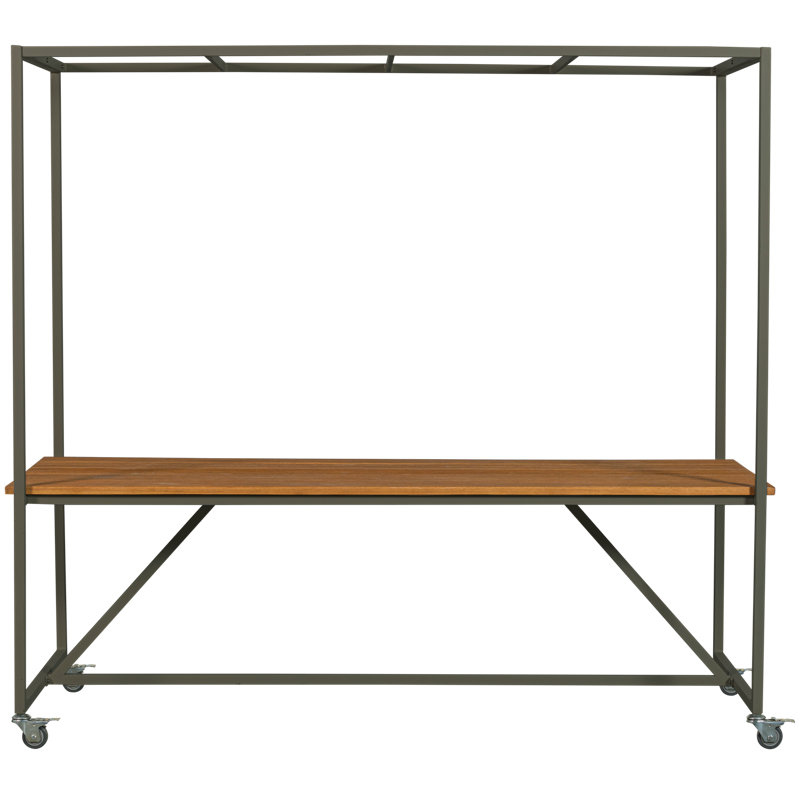 Blue Sky Rectangular Solid Wood Outdoor Dining Table - 86.61 cm W 38.19 cm D