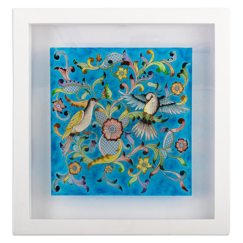 Art mural en verre Bungalow Rose, Bleu