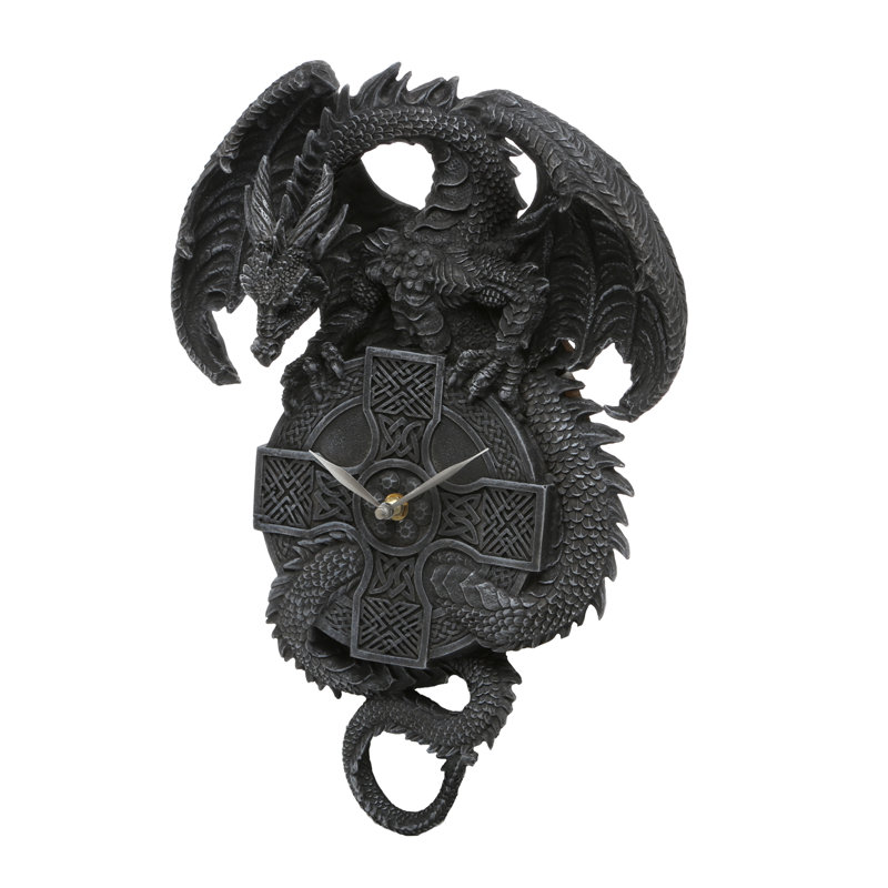 Horloge murale celtiquey sculpturale dragon
