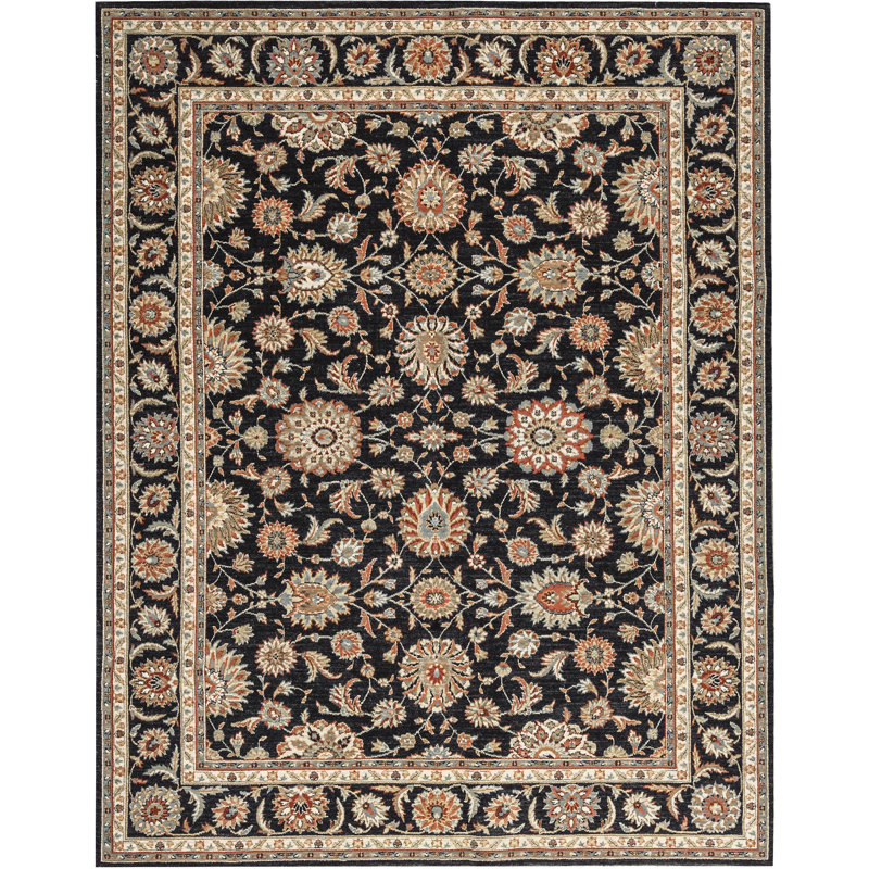 Hand-Knotted High-Quality Black Area Rug