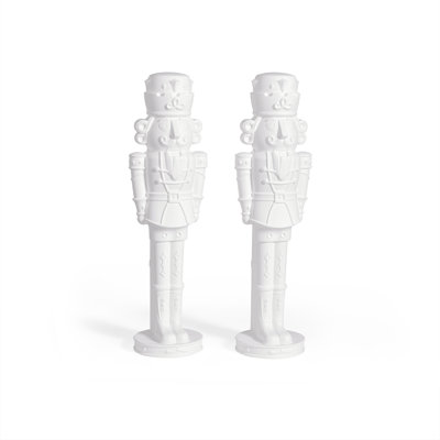 Step2 Nutcracker Prince Paintable DIY Holiday Statue, 4-Foot Tall, 2 Pack, White