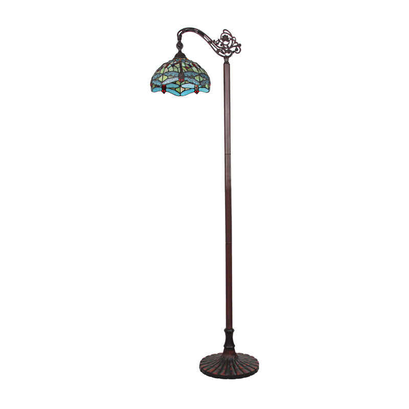 Mcabee 64.37'' Dark Bronze Task Floor Lamp, Blue