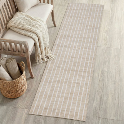 Tapis antidérapant à rayures délavé Orton