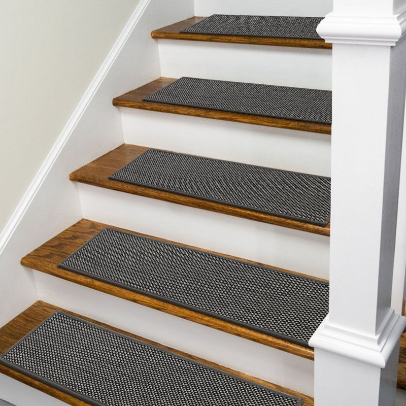 Tapis d'escalier intérieur antidérapant Robinswood, Noir, noir, noir, noir