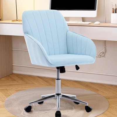Fauteuil pivotant confortable pour le travail - base en alliage, tissu doux et luxueux, dossier lombaire, rembourrage en velours noir ergonomique et relaxant, réduit la fatigue,