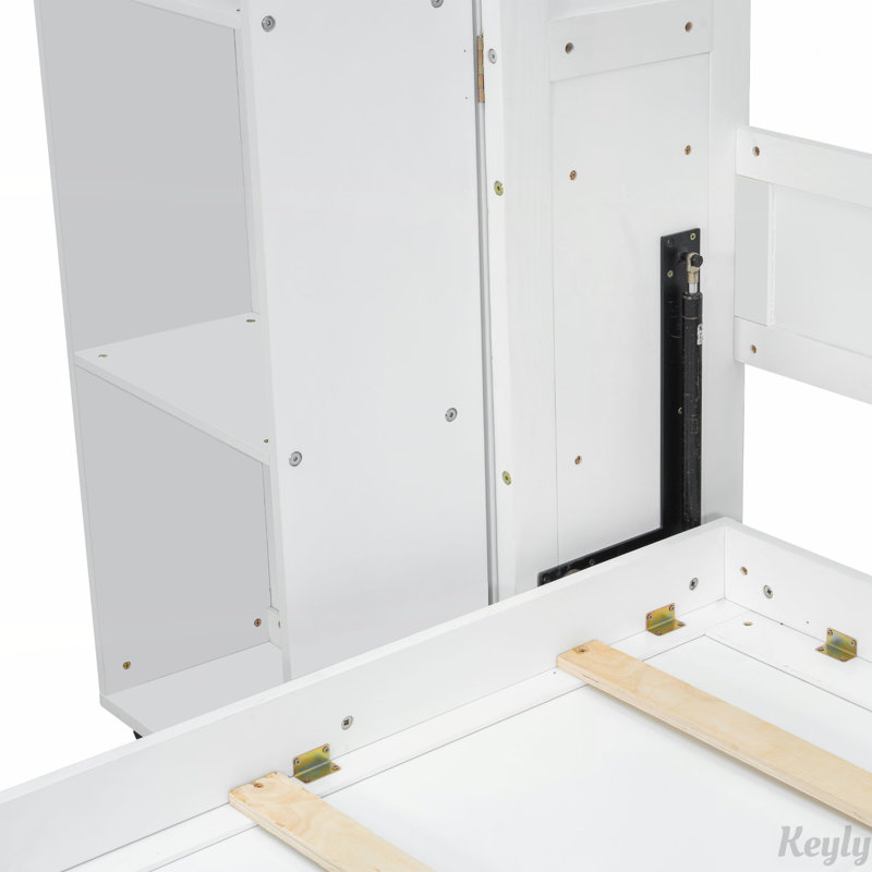 Lit escamotable mural avec portes de rangement Murphy, Blanc