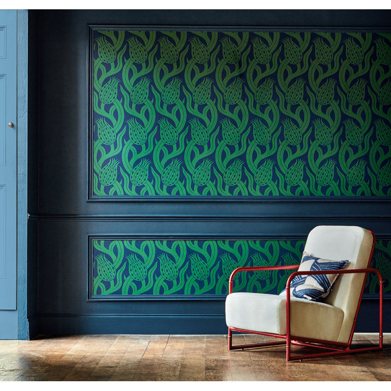 Persian Tulip Wallpaper, Silver