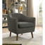 Chaise de salon texturée grise avec structure en bois massif et coussin d'assise en tissu