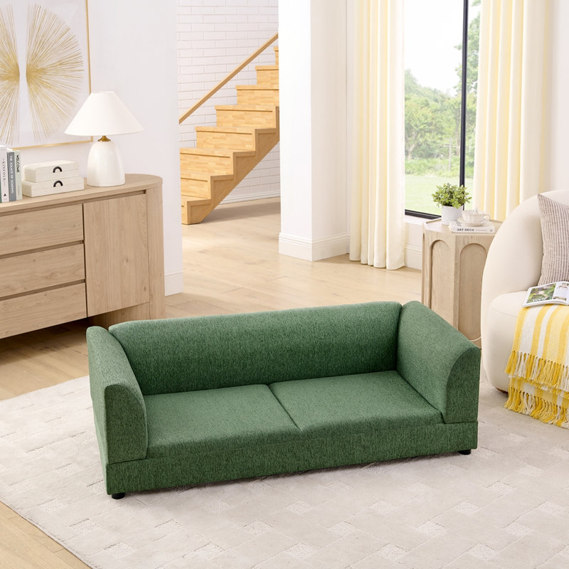 Canapé surdimensionné moderne pour animaux avec dossier, Vert olive