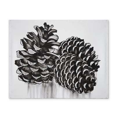 Gray Polyester Trees Bedroom Placemat - Three Small Pine Cones