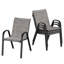 Chaises de salle à manger de patio peu encombrantes, ensemble moderne en métal textilène pour la terrasse