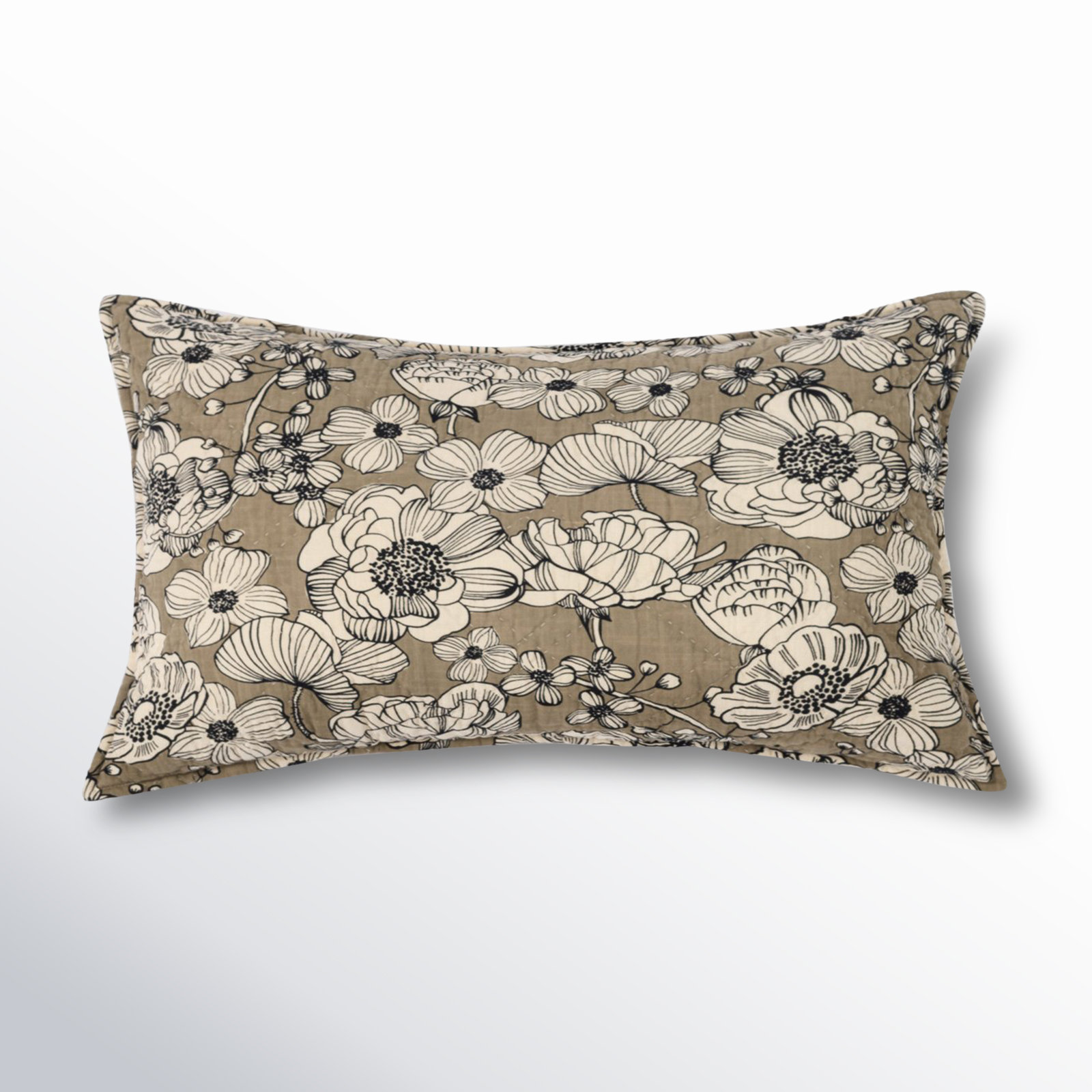 Kimpton Cotton Sham Set, Laurel/Beige, King