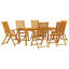 6 - Person Acacia Wood Patio Dining Set with Rectangular Table