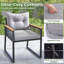 Ensemble de 5 fauteuils d'extérieur en rotin avec table basse à 2 couches
