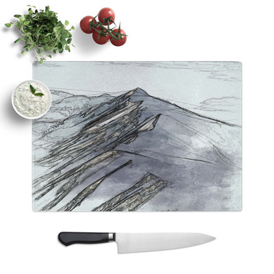 Glass Mountain Ridge in Switzerland in Abstract Chopping Board