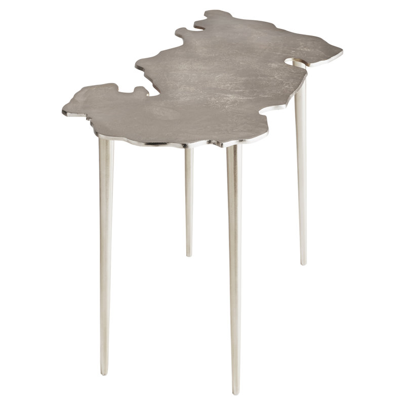 Atlas Antique Nickel Free-Form Coffee Table with Storage