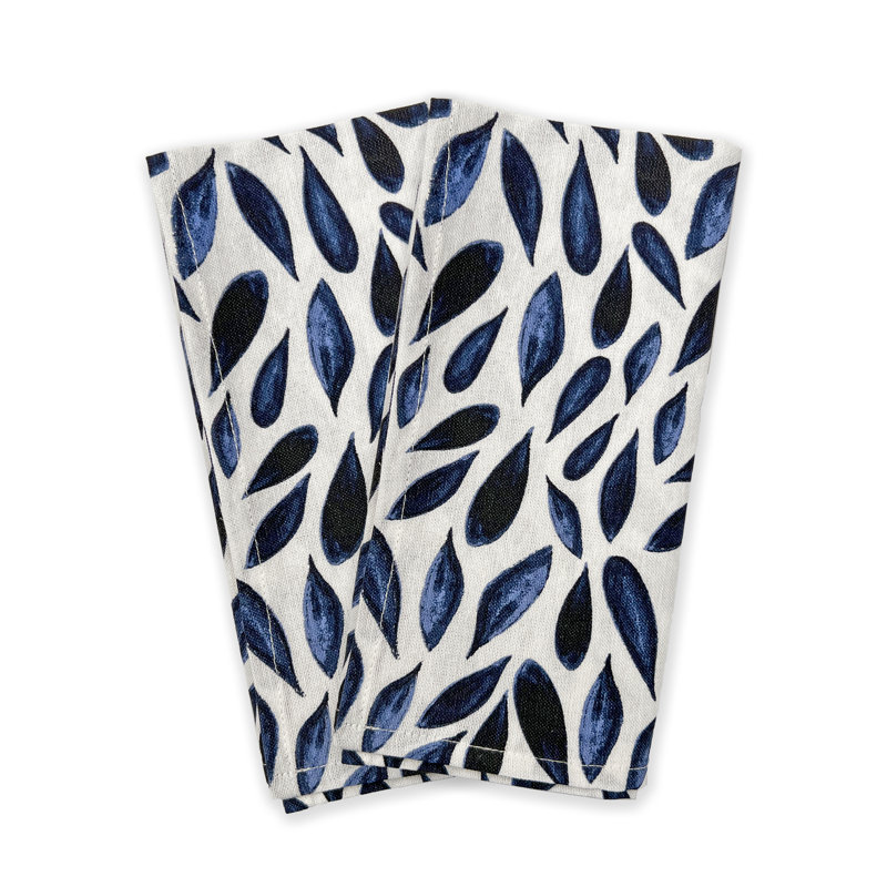 Lenox Blue Bay Napkin, Geometric Shapes, White