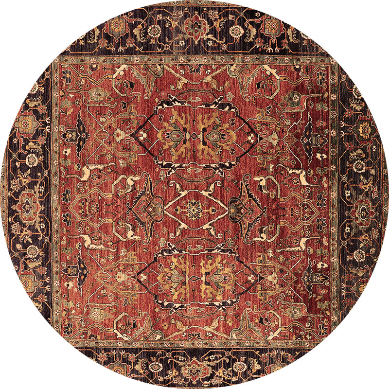 Marquiese Mid-Century Modern 2375 Brown Machine Washable Area Rugs