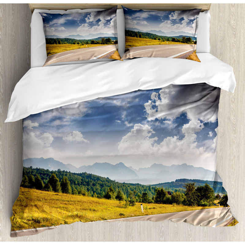 Rustic Polyester Floral Duvet Cover, Queen Duvet Cover + 2 Pillow Sham