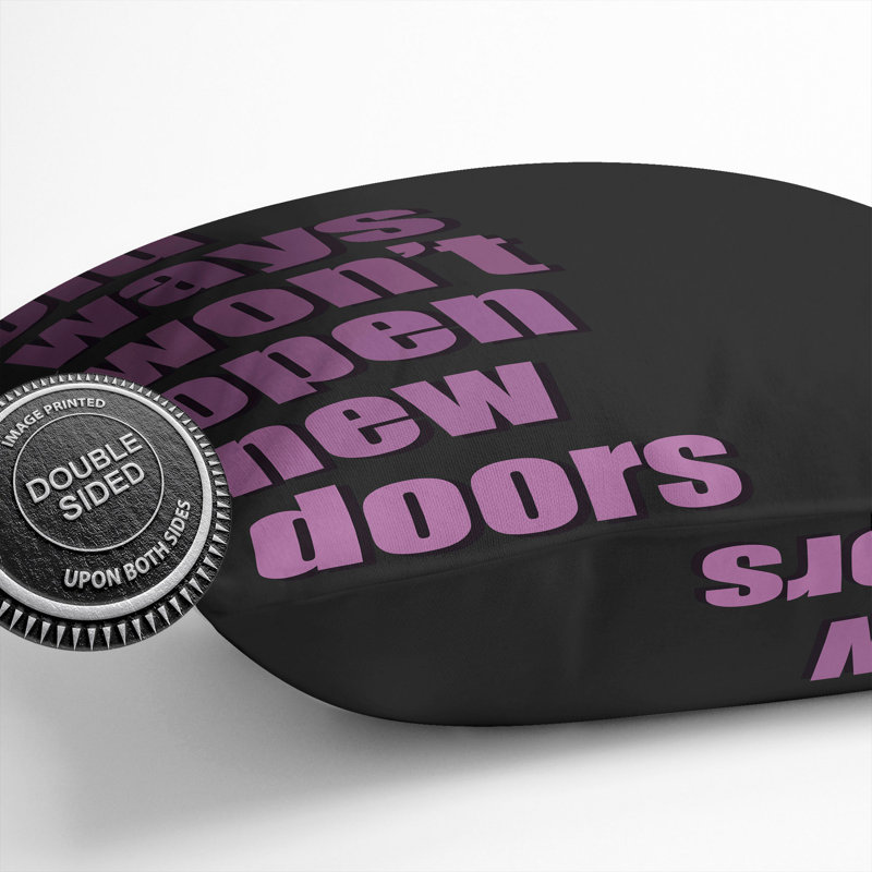 New Doors Typography Square Throw Cushion, 55cm H x 55cm W x 20cm D