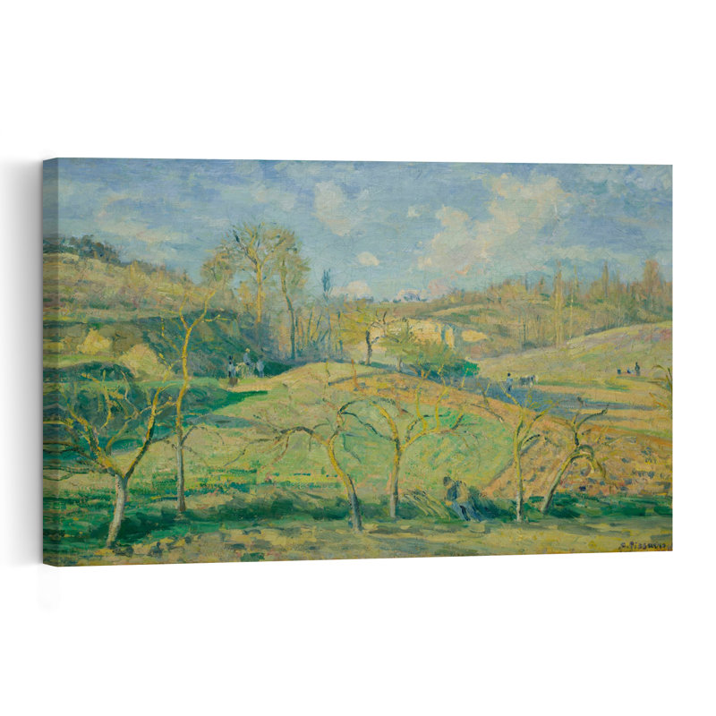 Soleil de mars, Pontoise, 1875 - Estampe d'art mural impressionniste contemporaine représentant un paysage arboré