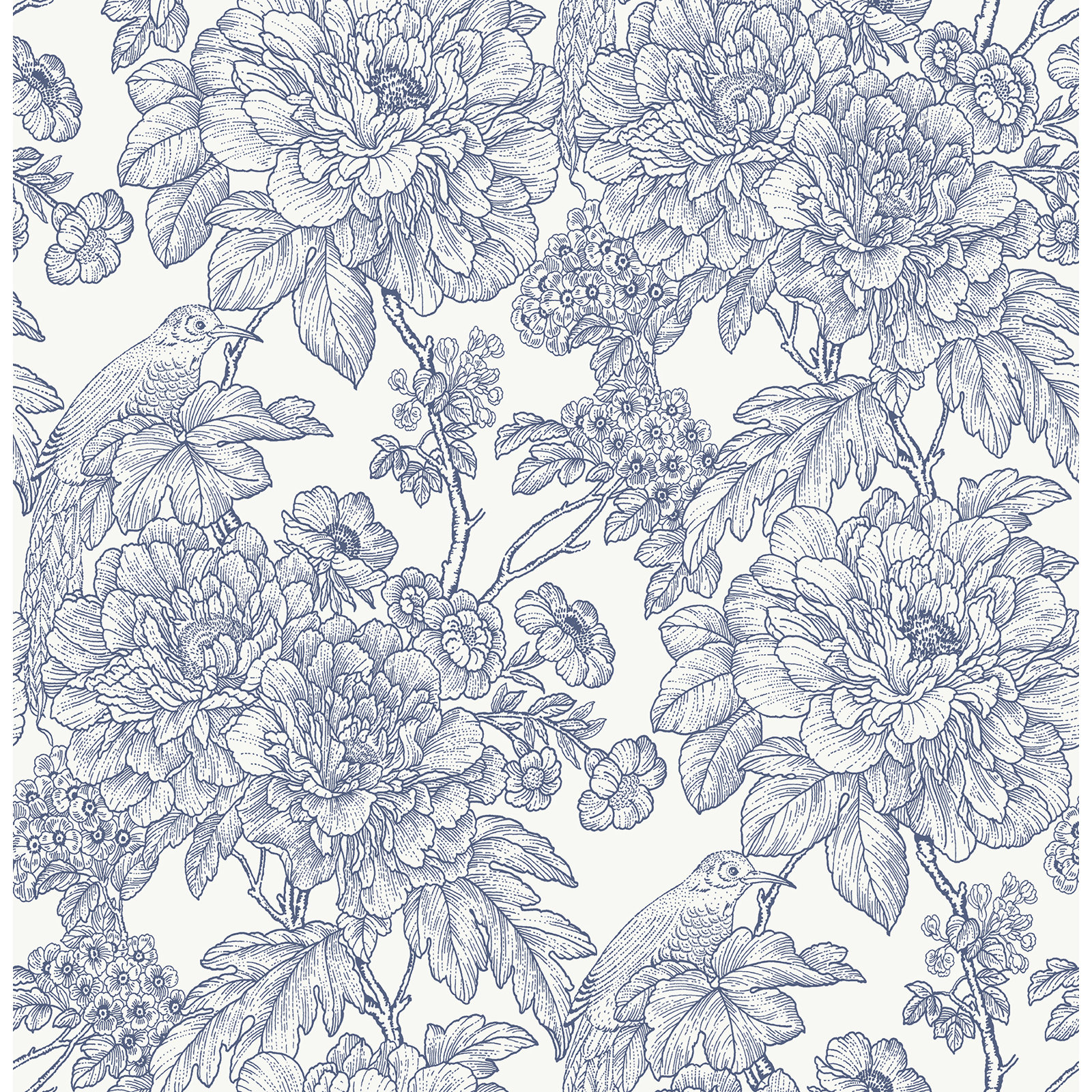 Vincie Peel & Stick Floral Wallpaper, Blue