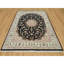 Tapis bleu en laine naturel noué à la main 8 pi x 10 pi 1 po 250 KPSI A0999588432D46078A7E9FBE26F12230