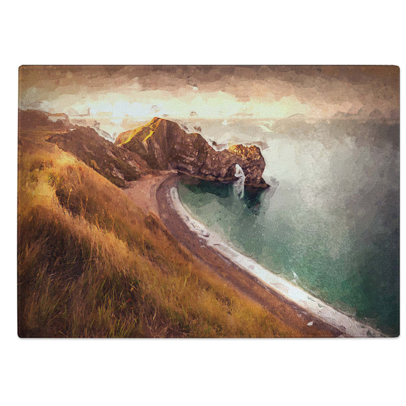 Glass Durdle Door Cliffs Wareham in Abstract Chopping Board, 39 cm W x 28.5 cm L