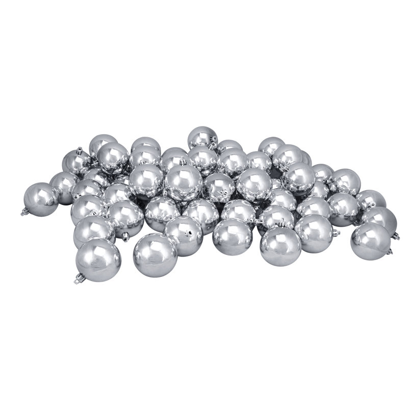 Ornement boule de Noël brillant incassable, Argent