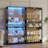 Modern Led Glass Display Cabinet With Adjustable Shelves – Ideal For Collectibles, Figures, And Home Decor-124799677