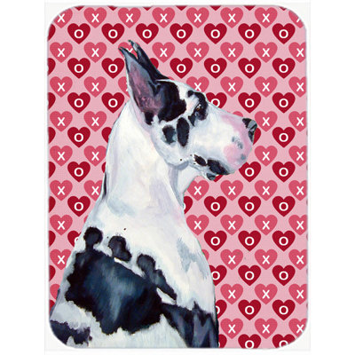 Caroline's Treasures Valentine Hearts Great Dane Hearts Love and Valentine's Day Portrait Glass Cutting Board