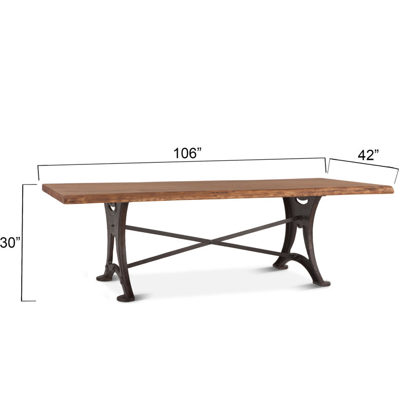 Organic Forge Solid Wood Dining Table, Raw Walnut, 30" H x 106" L x 42" W