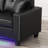 PVC Reversible Sectional Sofa Chaise with LED Light and Throw Pillows, Black