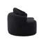 Canapé à deux places incurvé en chenille noire amovible, structure compressée, esthétique rétro minimaliste pour petits appartements, assise mi-ferme, mousse et ressorts, 4 places, largeur du tissu : 93 cm, style simple