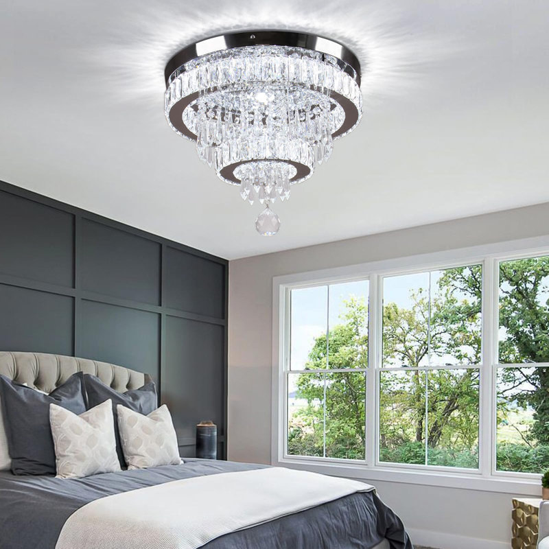 Plafonnier encastré 16 "Crystal Chandeliers