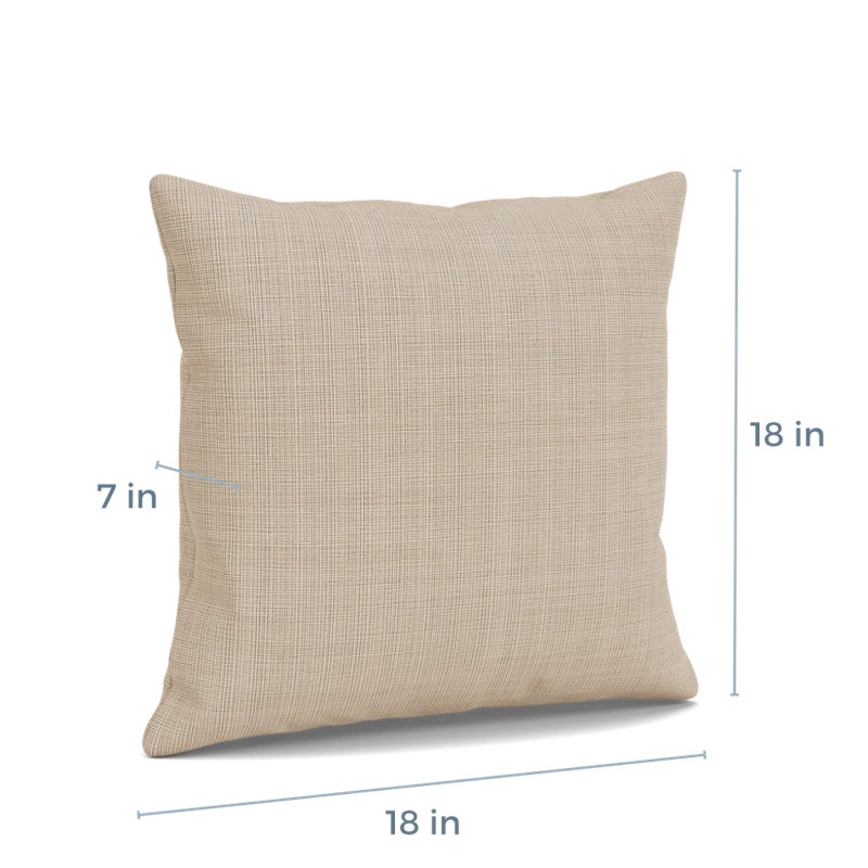Coussin décoratif Darsey, 18 po carré, Chambray calcaire