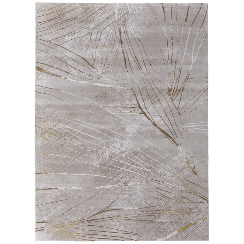Vanhorn Modern Abstract, Taupe/Brown/Silver, Rectangle 8' x 10'